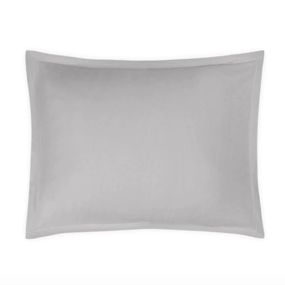 Matouk Porto Full Queen Duvet Cover 2 Standard Shams Linen Silver 3 Piece Set - Picture 5 of 8